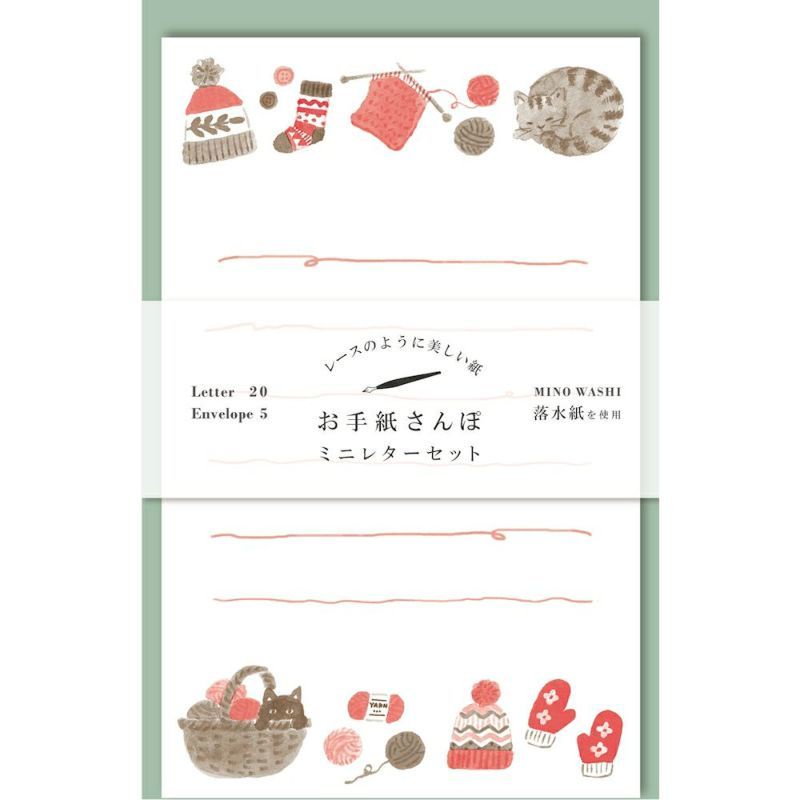 日本 Wa-Life 信紙散步系列迷你信封信紙組/ 織物 eslite誠品