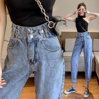 淺色老爹牛仔褲 9分牛仔褲 女生 褲子 顯瘦 寬褲女小個子 顯瘦小個 子闊腿哈倫九分蘿卜褲子 小隻女褲子