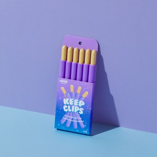 泰國 NIKNAX 巧克力棒造型多用途密封夾/ 藍莓優格紫/ 六件組 eslite誠品