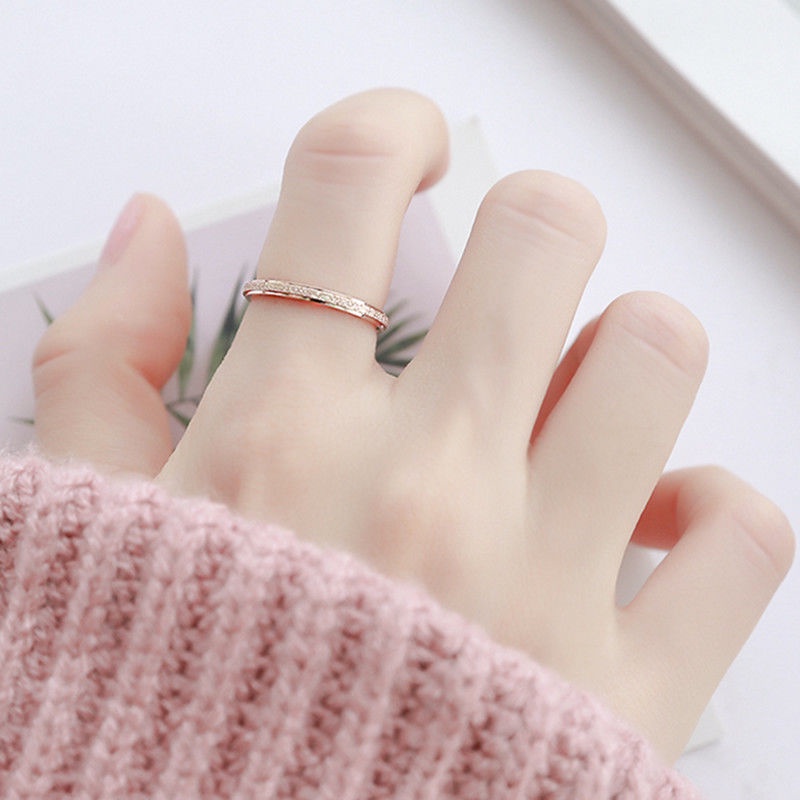 恐龍購物🔥 極細戒指 2mm 玫瑰金戒指 不鏽鋼戒指 簡約戒指 壓沙戒指 女戒指 學生戒指