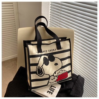 Snoopy帆布包ins韓風2023新款大容量史努比包包手提包袋學生單肩托特包
