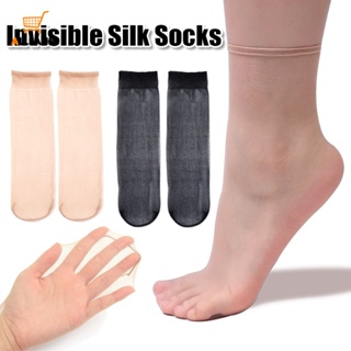 超薄透明水晶絲襪/女夏季彈力透氣襪/舒適隱形及踝短襪