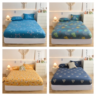【床包】星星印花浪漫藍色床包 枕套 植物羊絨床墊防塵罩 單人 加大單人 標準雙人 加大雙人 特大雙人