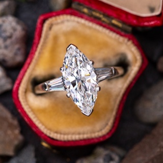 女宴會鑲嵌馬眼鋯石戒指 歐美創意仿真鑽戒訂婚指環