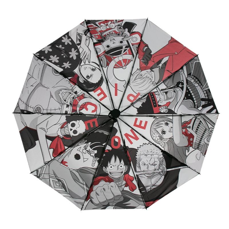 卡通圖案雨傘 航海王雨傘 黑膠晴雨傘 防晒遮陽傘 動漫圖案雨傘 時尚年輕太陽傘