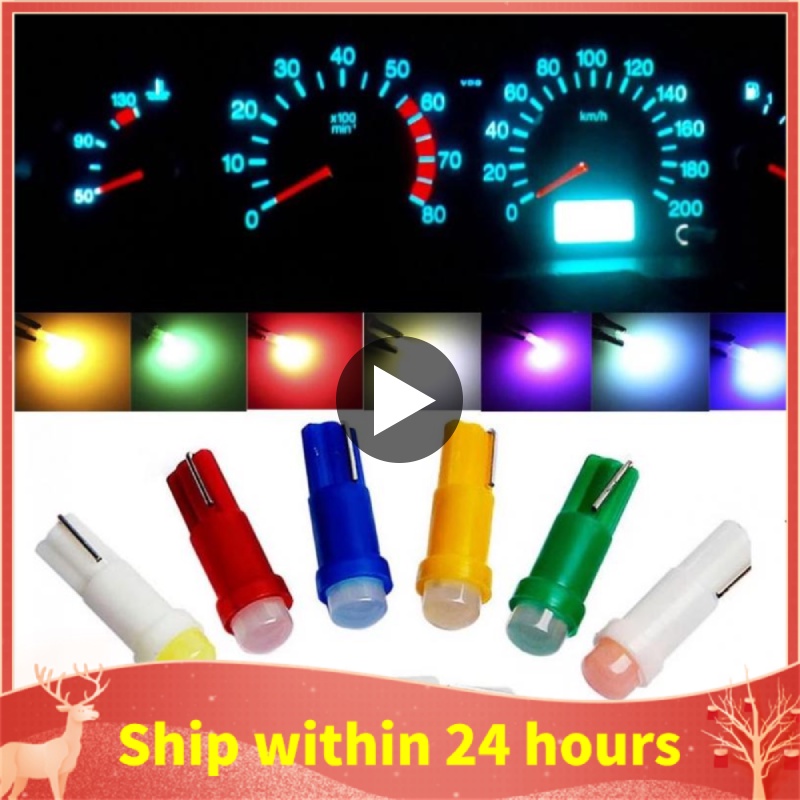 10pcs T5 LED 燈 W1.2W W3W LED 汽車內飾燈汽車側楔儀表板儀表燈燈泡 4014 LED 超亮