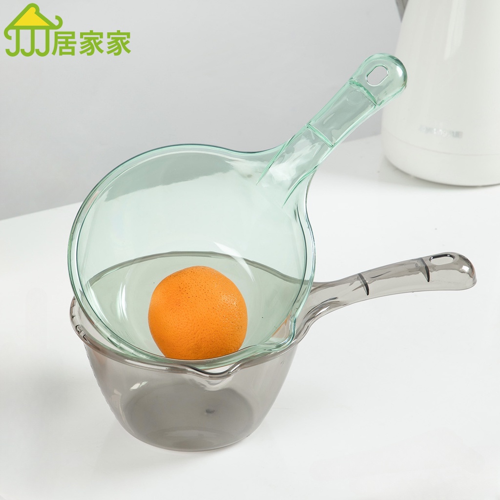 居家家 塑膠水勺 家用 長柄加厚 加厚水瓢 廚房 創意 透明舀 水瓢 洗頭勺子