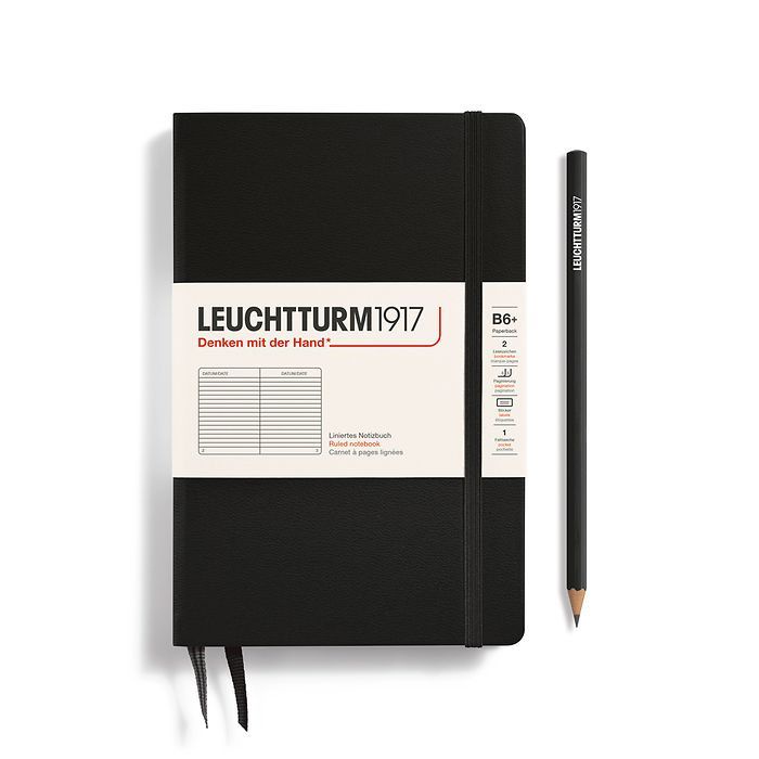 德國 LEUCHTTURM1917 硬殼筆記本/ B6+/ 黑/ 橫線 eslite誠品