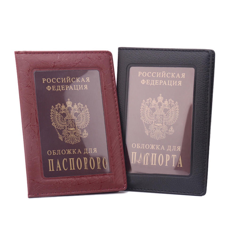 窗口護照夾俄羅斯護照夾 PVC 護照簿插槽護照套護照袋旅行俄羅斯護照套透明保護套卡身份證夾護照袋