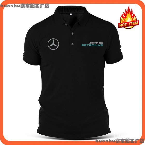 2023polo T恤 Sulam Mercedes Benz F1 AMG Racing 賽車巴朱棉