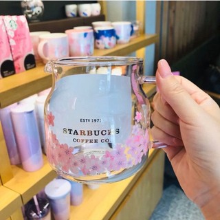 粉色櫻花壺套組 星巴克玻璃壺 櫻花茶壺杯套組 禮盒咖啡壺 冷飲壺 玻璃水壺 玻璃杯套裝 星巴克把手壺 涼水壺 印花水壺