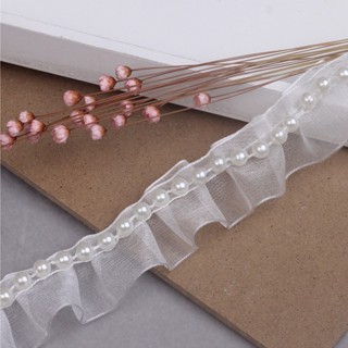 【1m】白色荷葉邊蕾絲飾邊絲帶服裝連衣裙工藝用品裝飾服裝DIY縫紉配件JY