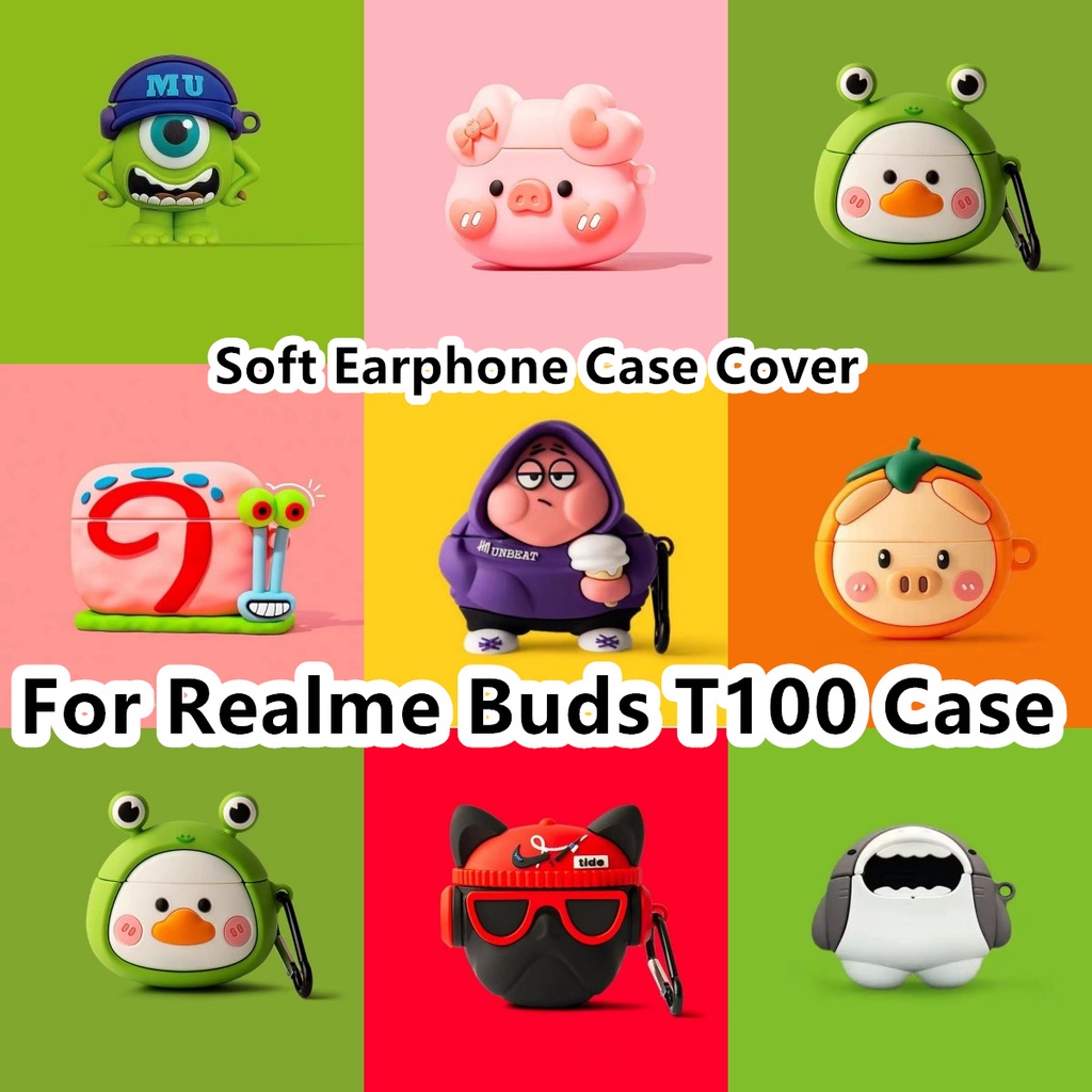 [imamura] 適用於 Realme Buds T100 外殼酷潮卡通適用於 Realme Buds T100 外殼