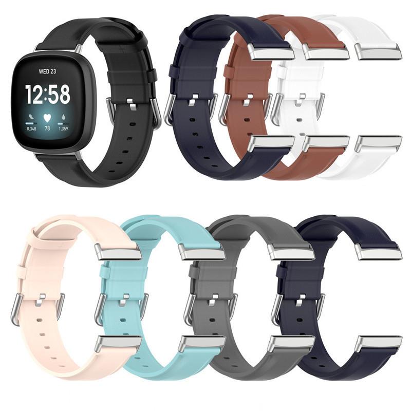 Fitbit Versa 3 皮革錶帶 4 Sense 智能手錶替換手鍊錶帶 Fitbit Sense 2 Lite 皮