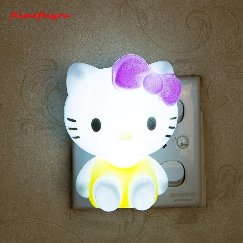 室內 LED 小夜燈 Hello Kitty 手動開關床頭燈適用於室內兒童禮物睡眠燈