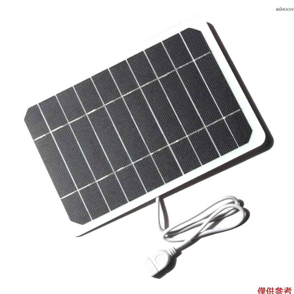 Kkmoon 5W 5V小型太陽能電池板帶USB DIY單晶硅太陽能電池防水露營便攜式電力太陽能電池板適用於電力銀行手機