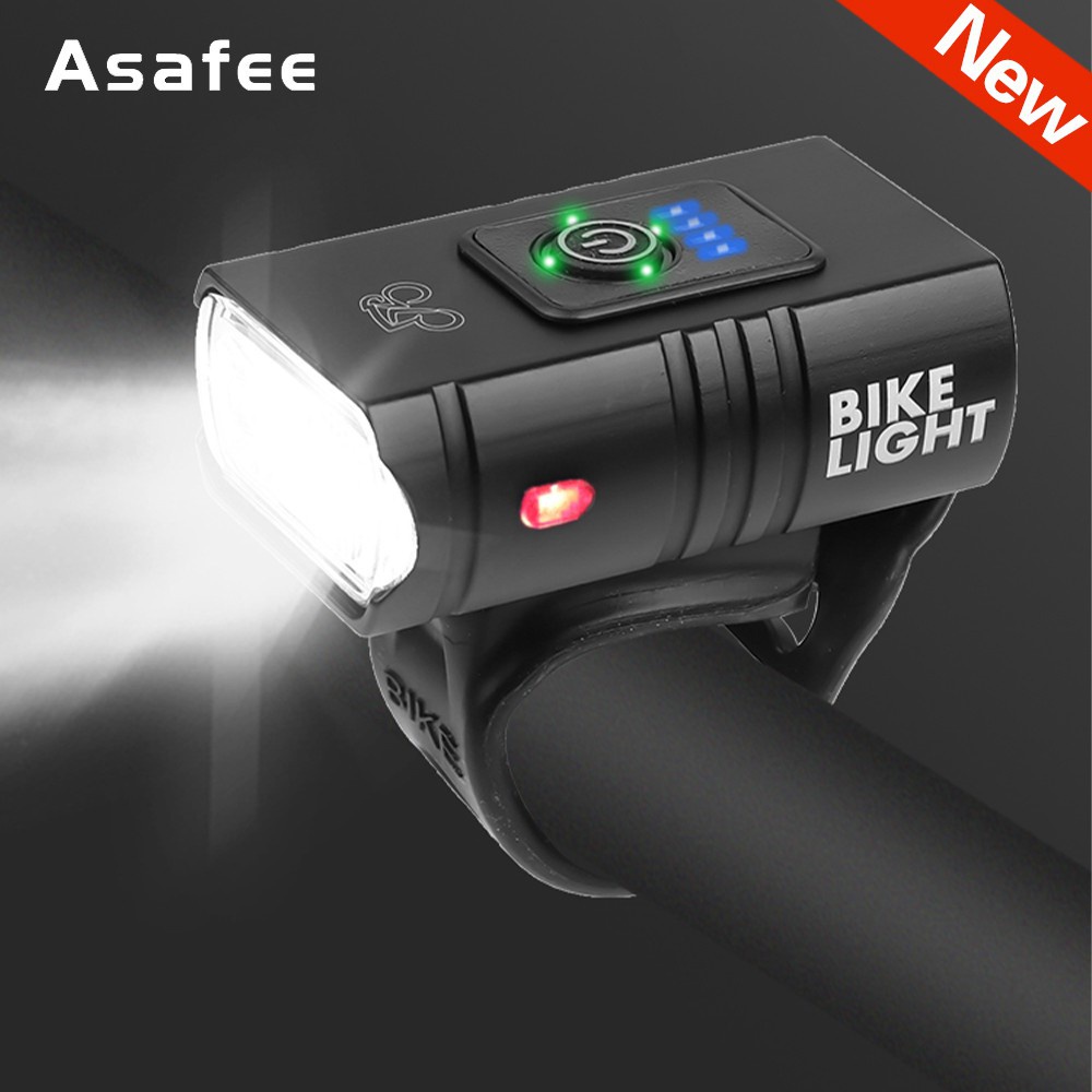 Asafee 自行車燈 10W 800LM T6 LED USB 可充電 3 模式前騎行燈車把自行車燈手電筒 MTB 山