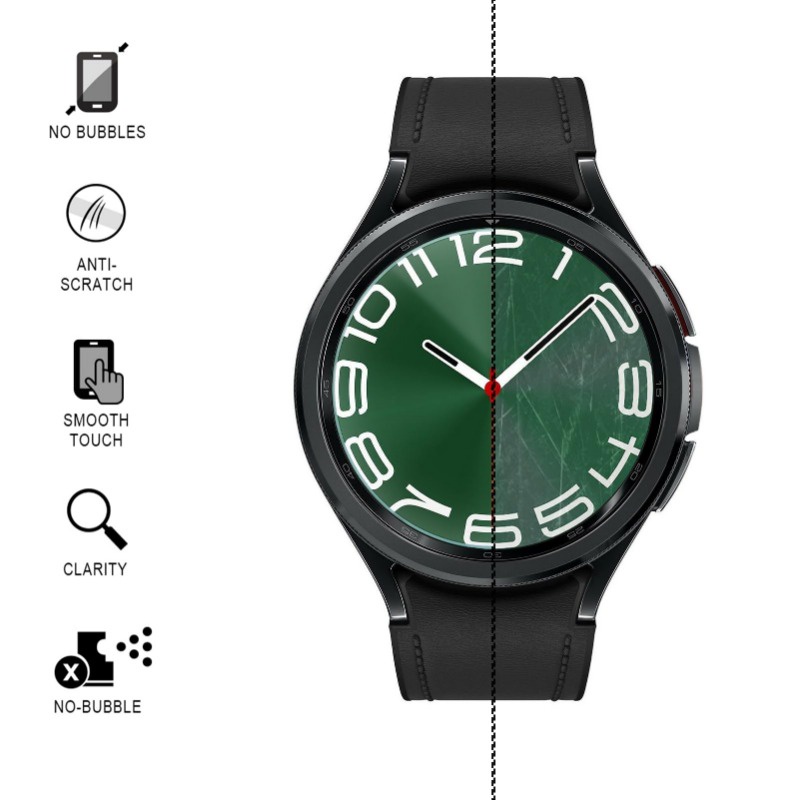 SAMSUNG 鋼化玻璃適用於三星Galaxy Watch 4/5/6 40 毫米 44毫米配件高清透明液壓膜屏幕保護膜