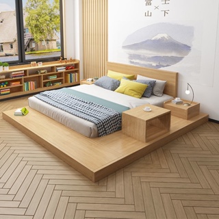 日式ins风榻榻米床 现代简约1.8米1.2m双人床 落地板地铺地台矮床