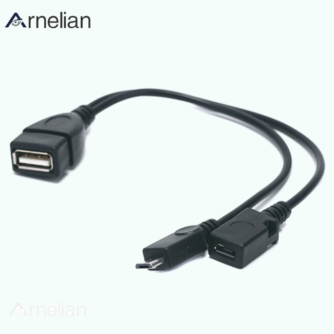 Arnelian 2 合 1 微型 Usb Otg 數據線主機電源 Y 分配器可外部供電,適用於手機平板電腦