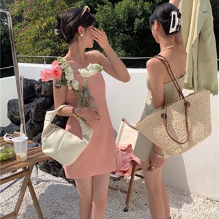 💖臺灣現貨💖韓版春夏氣質西裝吊帶裙 5colors S-XL 簡約連衣裙 厚挺布料 帶內裡 無彈力 856