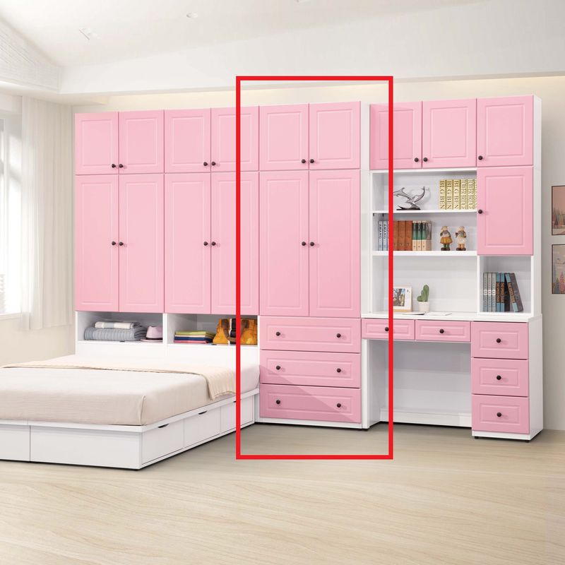 【SA562-1】粉紅色2.5尺下三抽衣櫥(東部及桃園以南請另詢運費)