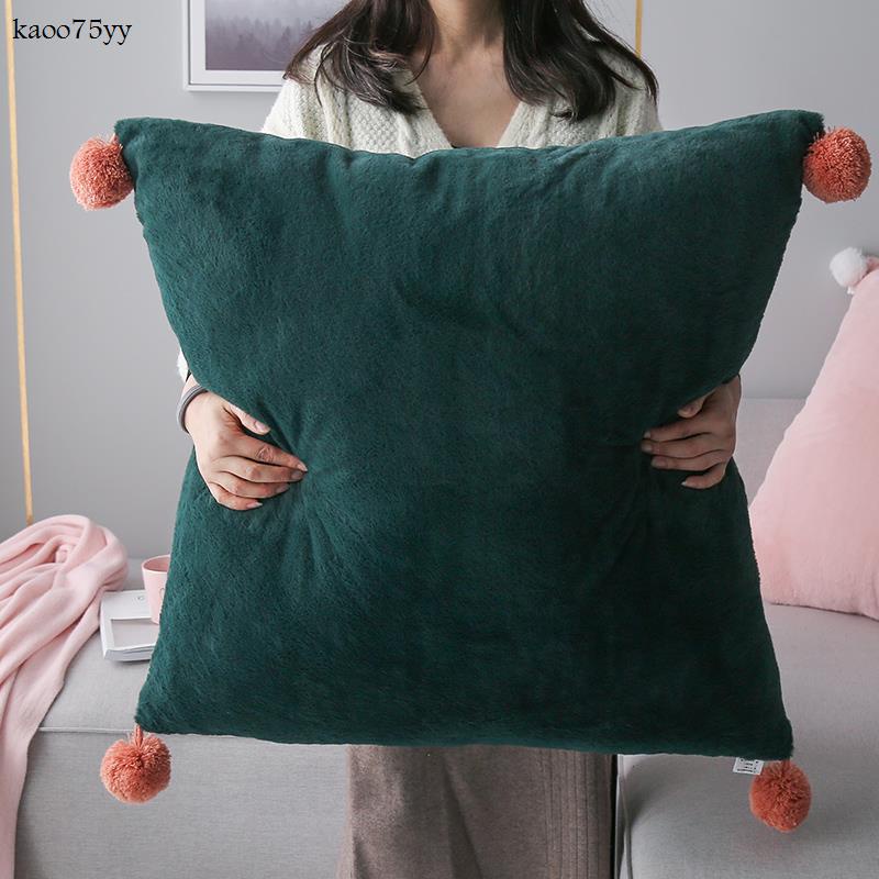 墨綠色客廳沙發靠墊絨布大抱枕輕奢超大號靠枕套正長方形大尺寸60