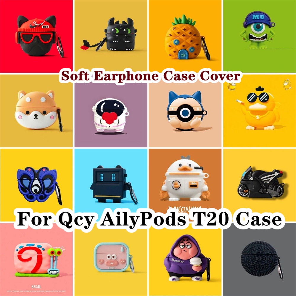 現貨! 適用於 Qcy AilyPods T20 外殼時尚卡通系列 Dragon 適用於 Qcy AilyPods T2