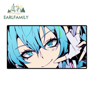 Earlfamily 13 釐米 x 7.1 釐米初音未來眼睛拍打汽車貼花塗鴉防曬貼紙筆記本電腦擋風玻璃摩托車窗戶乙烯基