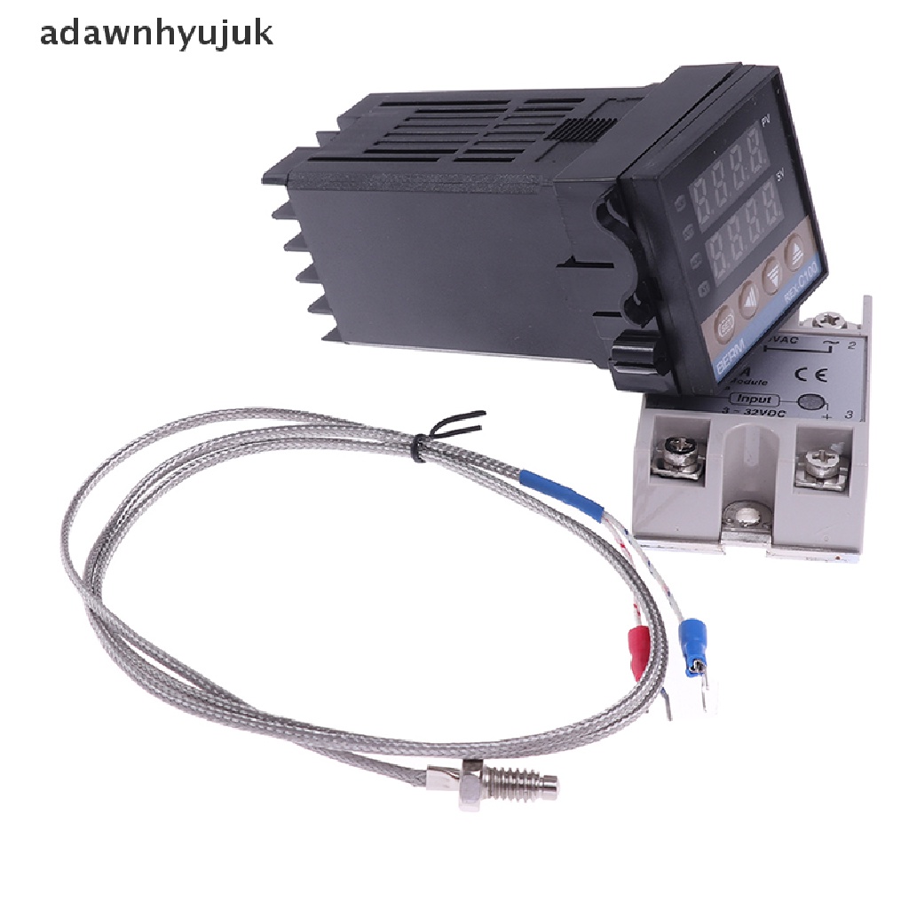 Adawnhyujuk 100-240VAC PID REX-C100 溫度控制器 SSR-40A 熱電偶 VN