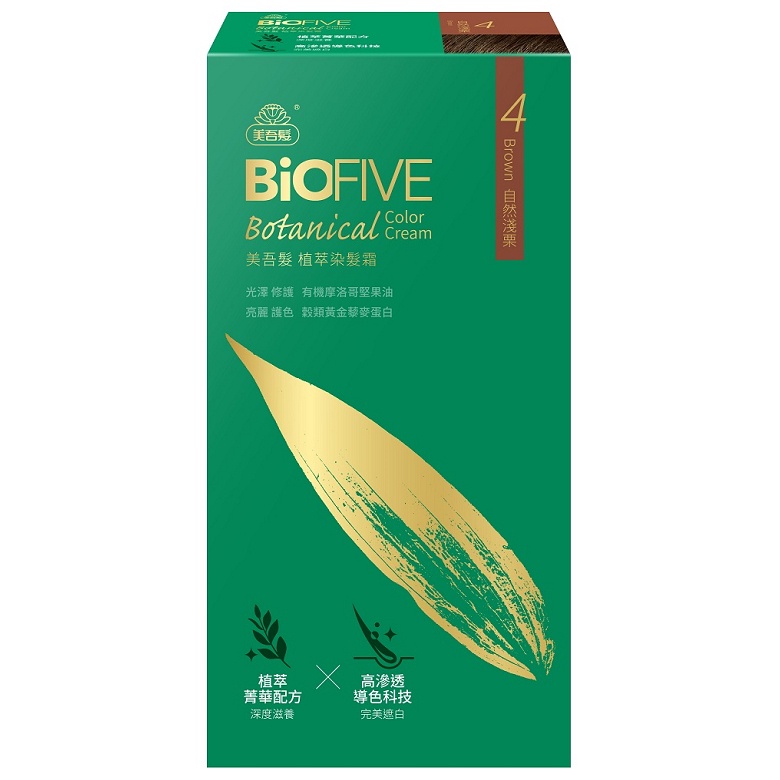 美吾髮 BioFIVE植萃染髮霜-4自然淺栗(40g+40g)[大買家]