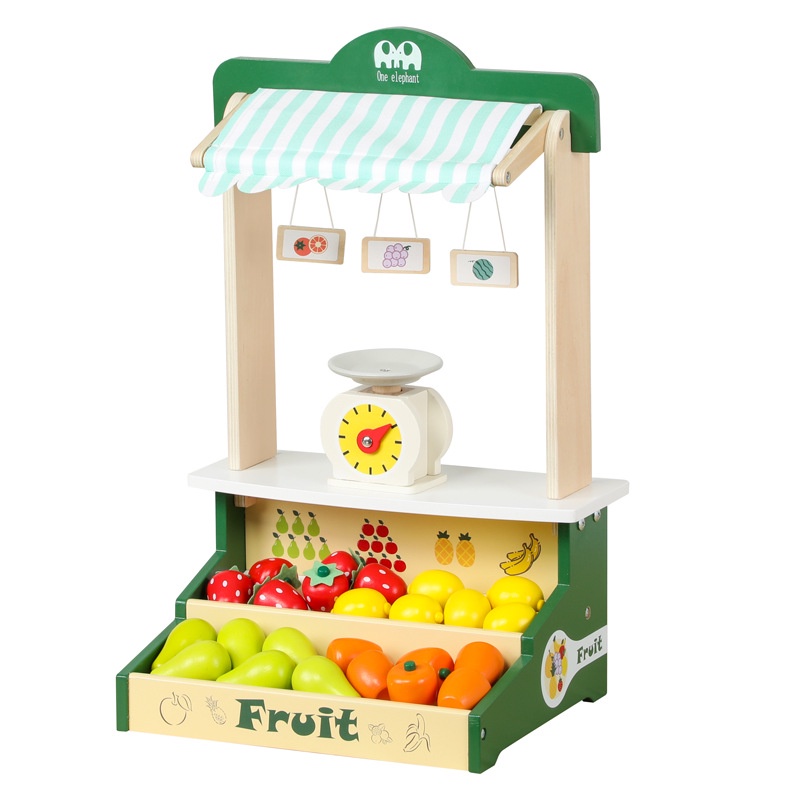 兒童水果便利店 過家家玩具 仿真木質蔬菜水果攤 寶寶幼兒園生日禮物