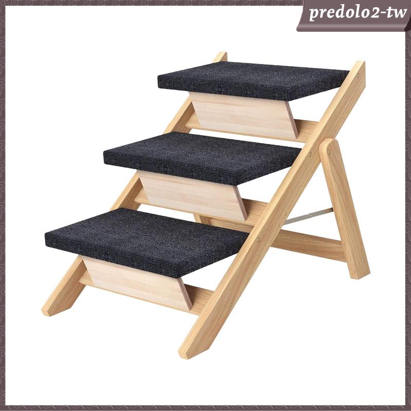 [PredoloffTW] 木製寵物樓梯便攜式狗梯狗爬梯實木寵物台階可折疊狗樓梯車輛卡車高床旁邊