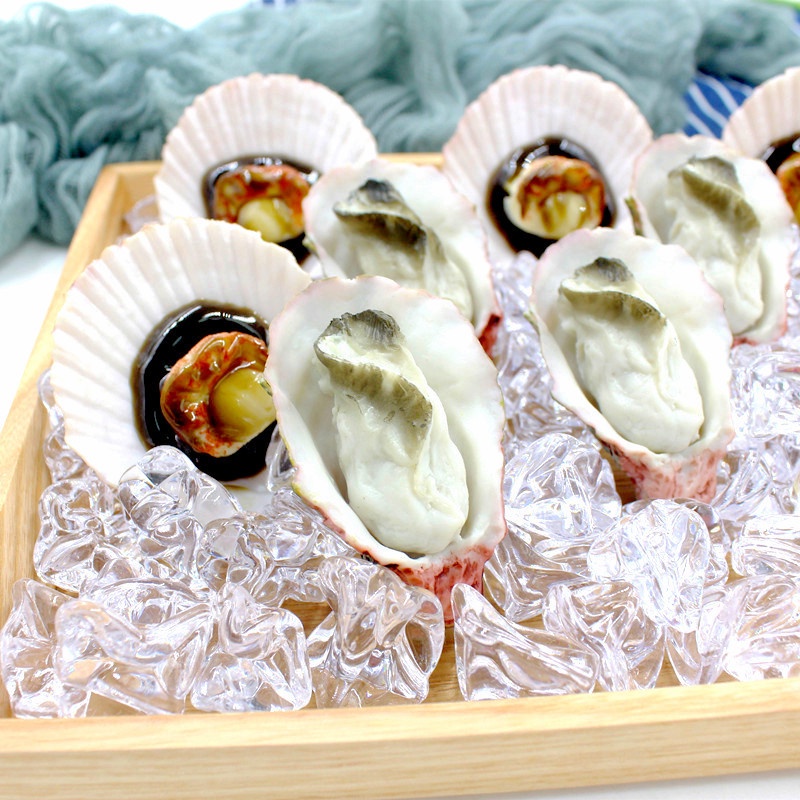 假牡蠣人造扇貝貝貝類海鮮模型廚房家居派對裝飾食品樣品展示道具