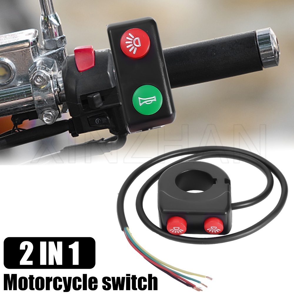 踏板車喇叭控制器/前照燈開關按鈕/適用於直徑 22 毫米車把/電動自行車改裝零件/摩托車轉向信號燈開關