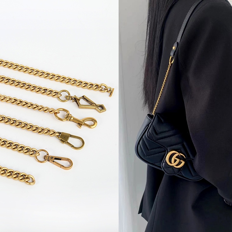 Gucci包鏈條配件包肩帶皮包鏈斜挎高檔古金色鏈條 包鏈單買 包包配件 肩帶改造