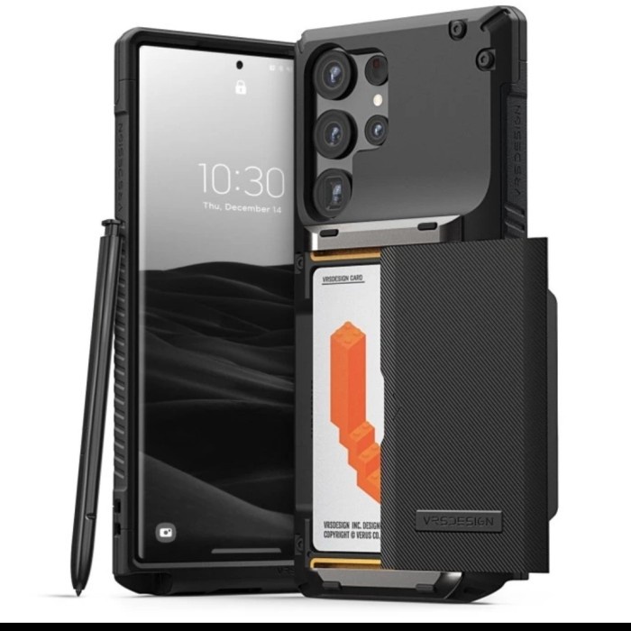 SAMSUNG 原裝外殼硬殼三星 Galaxy S23 Ultra 5G 原裝 Vrs 卡槽錢包保護套超薄全保護高級