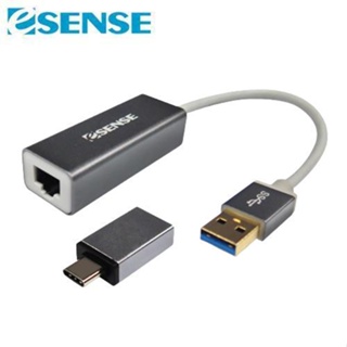 Esense USB3.0轉RJ45 1000M轉接器(A+C) 01-RJU389TGPA原價475(省76)