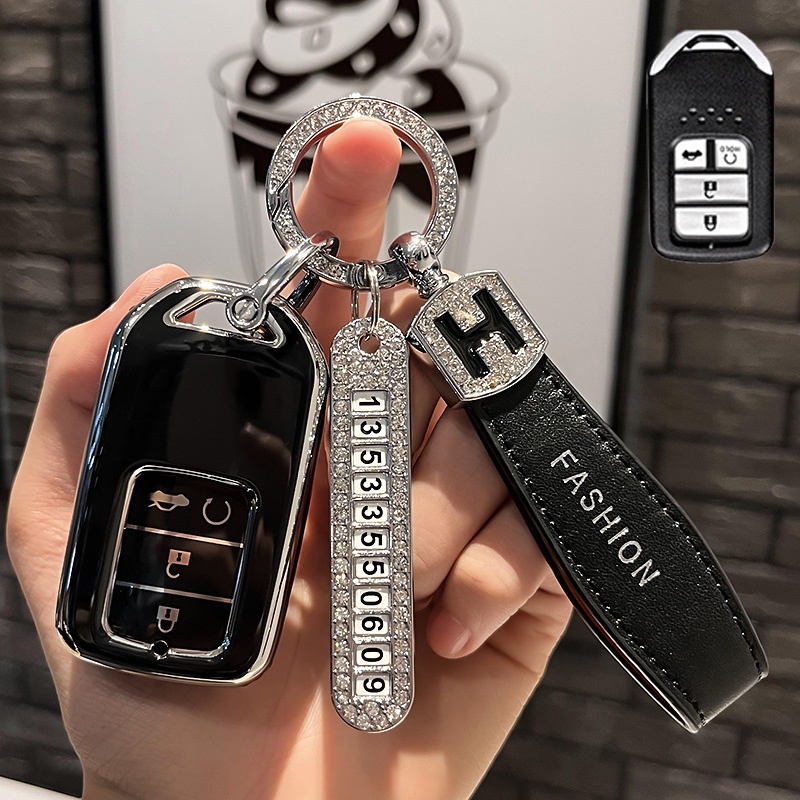 HONDA 本田 Crv Crv5 Hrv Civic Odyssey 帶鑰匙圈鑰匙扣的 TPU 矽膠鑰匙包