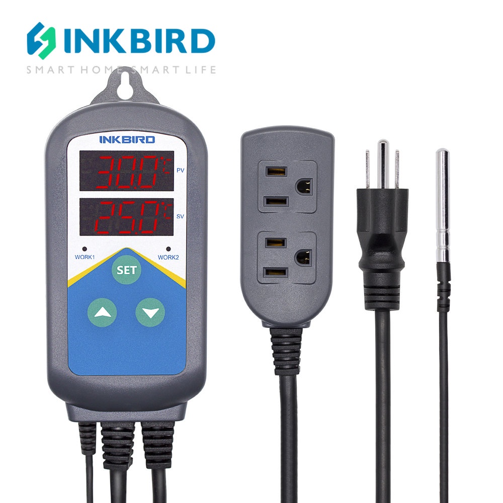 Inkbird ITC-306T 數字加熱恆溫器溫度控制器和 24 小時數字日夜週期定時器控制器,用於種子發芽爬行動物孵