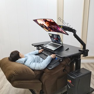 【品質優選】免運 升降電腦桌站立式辦公桌手搖升降移動式電腦桌頭等艙坐艙懸浮支架