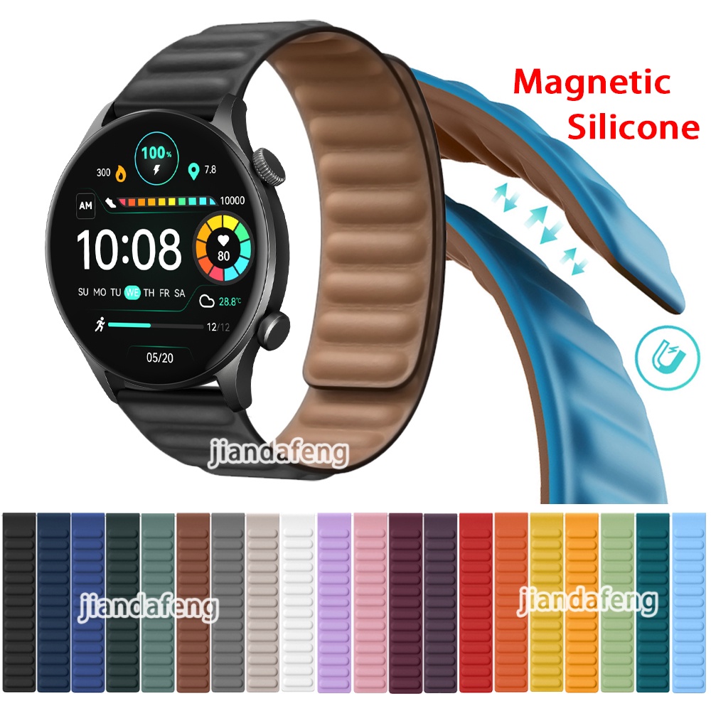 適用於 Haylou Solar Plus RT3 智能手錶的磁性矽膠錶帶運動防水錶帶