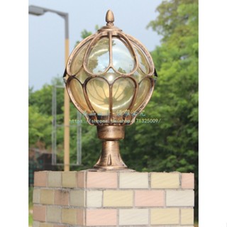 花園柱頭燈大門燈室外別墅圍牆燈庭院燈戶外防水柱子燈圓球形牆頭 美品HCDS