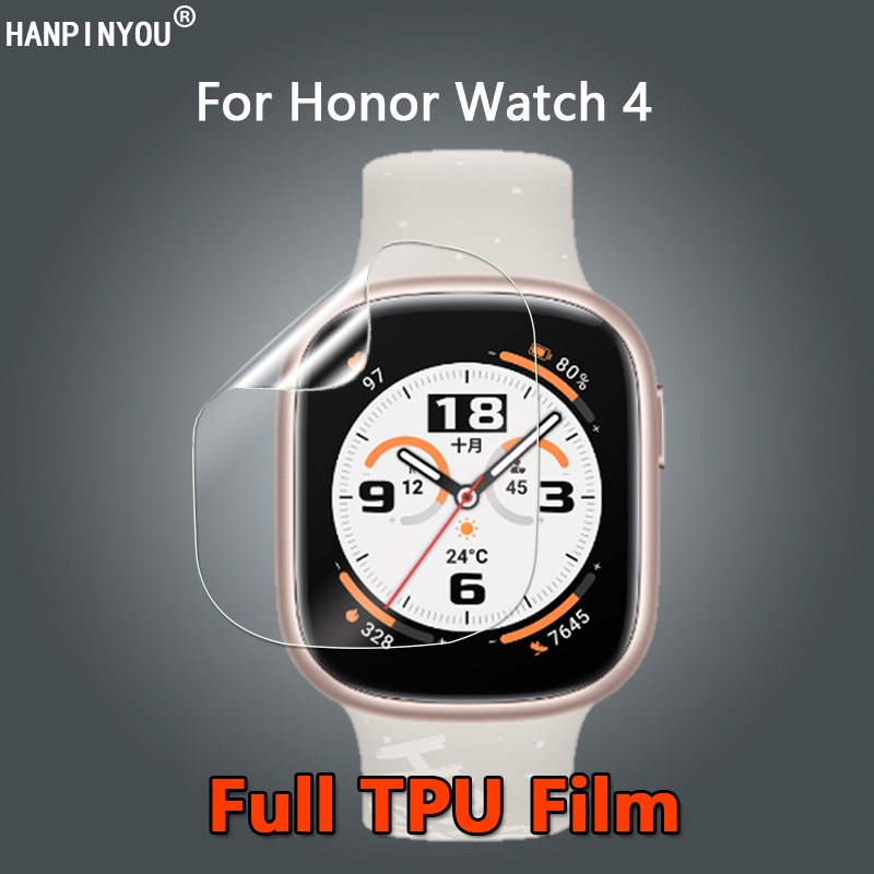 適用於 Honor Watch 4 SmartWatch 超薄透明軟 TPU 薄膜屏幕保護膜 - 非鋼化玻璃