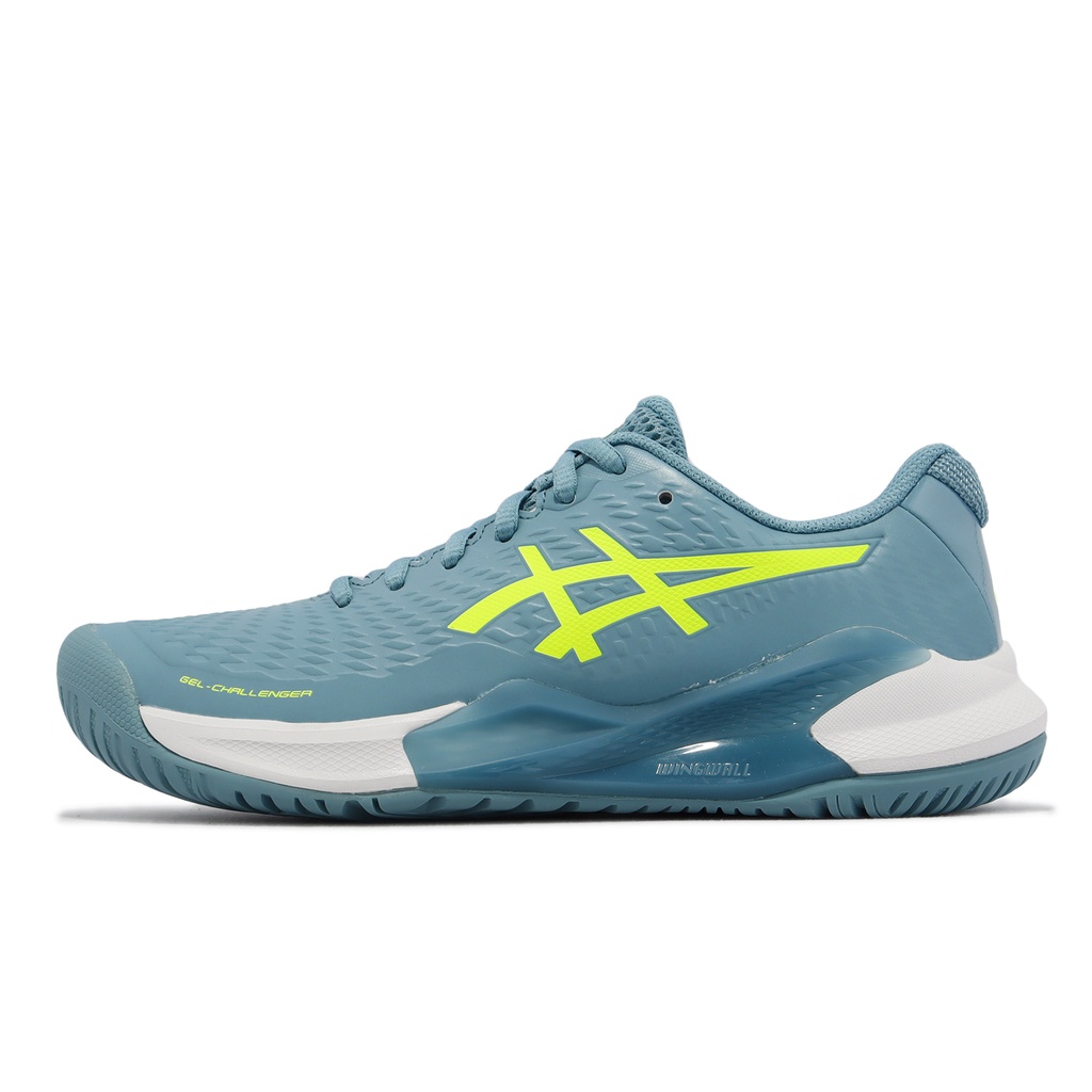 Asics 網球鞋 GEL-Challenger 14 灰藍 螢光黃 女鞋 亞瑟士 【ACS】 1042A231400