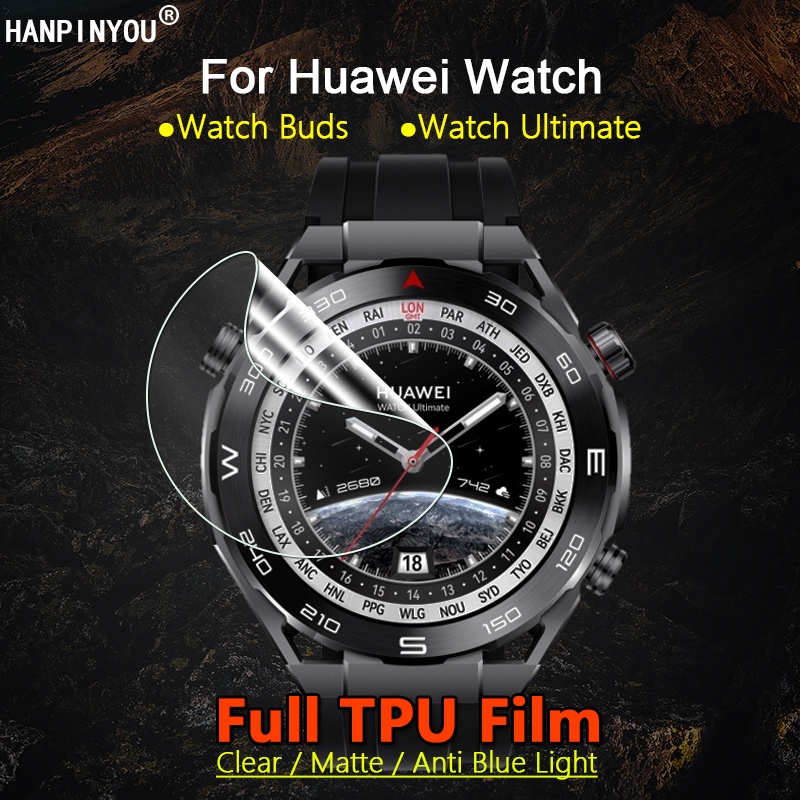 2 件適用於華為 Watch Buds Ultimate SmartWatch 透明/啞光/防藍光軟 TPU 水凝膠膜屏
