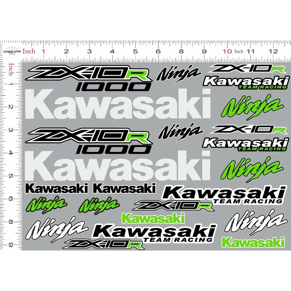 Kawasaki ZX-10R 貼花 Kawaski NINJA 1000 貼紙套裝團隊賽車綠色