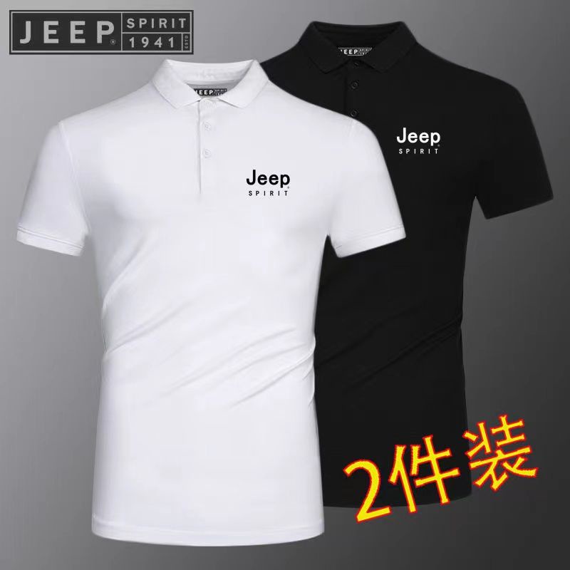 JEEP/吉普polo衫短袖T恤夏季新款男士商務休閒純棉有領短袖上衣服
