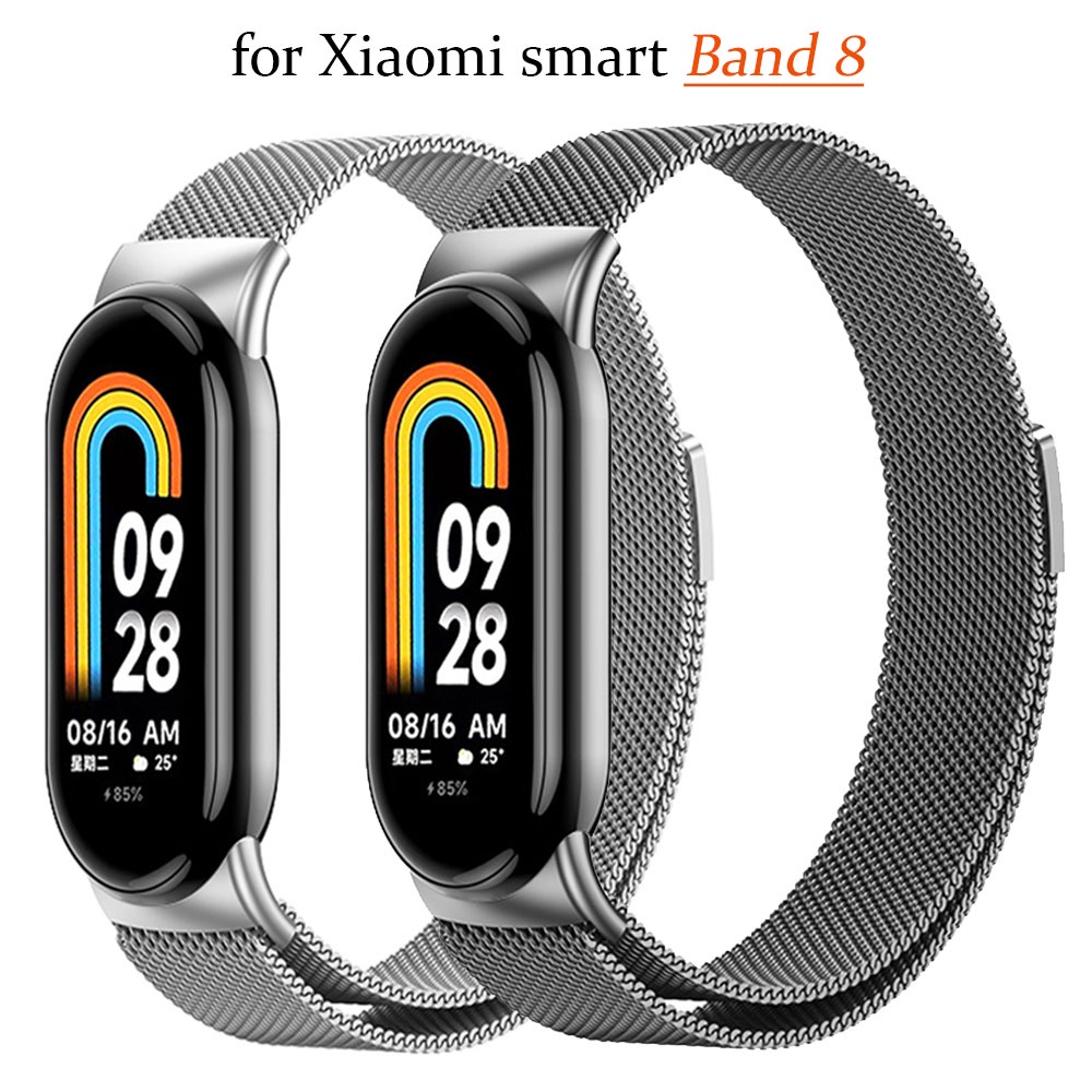 Milanese loop 適用於小米智能錶帶 8-NFC 錶帶運動腕帶 Miband8 智能手錶小米手環 8 配件上的