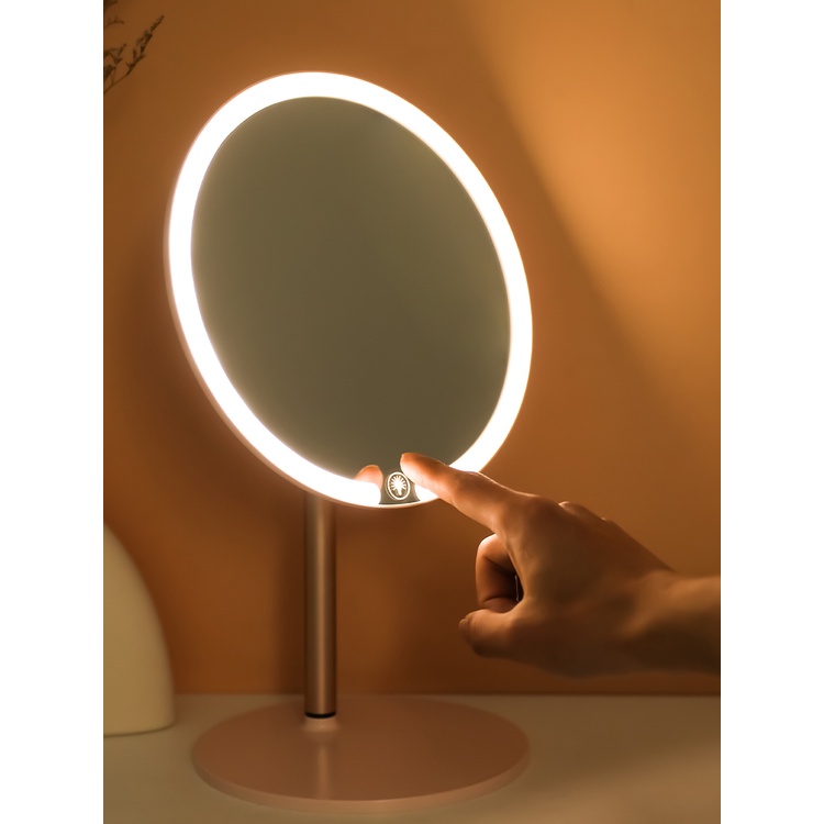 免運 化妝鏡 帶燈led台式補光桌面摺疊金屬美妝梳妝鏡子 家用宿舍可充電化妝鏡